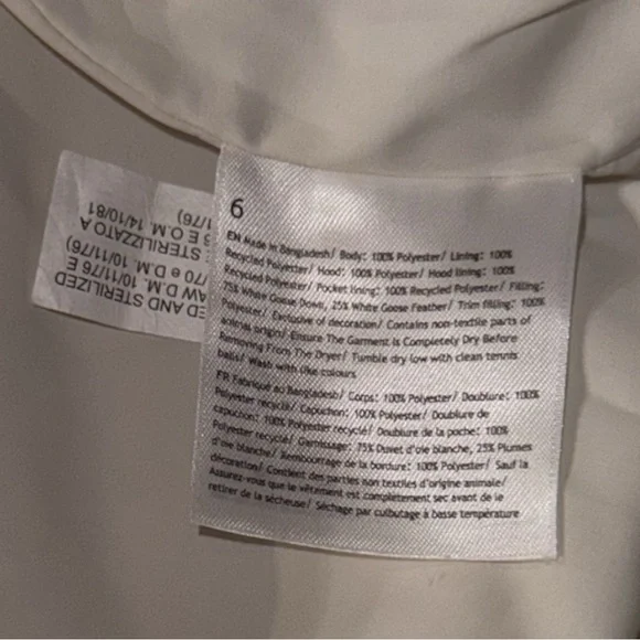 NWOT Lululemon Wunder Puff Cropped Jacket Texture Fleece Goose Down Bone sz 6 - Picture 12 of 16